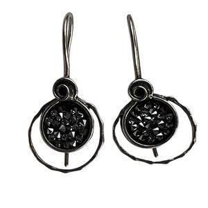 Sterling Silver Hook Pierced Earrings Israel Drusy
